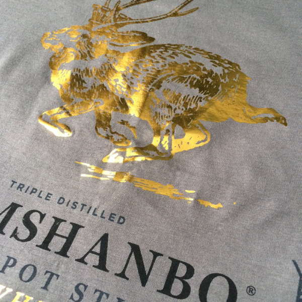 Drumshanbo-Single-Pot-Still-Irish-Whiskey-Ladies-Fitted-T-Shirt---Gold-Foil-in-Pewter3