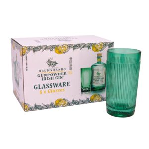 Drumshanbo Gunpowder Sardinian Citrus Exclusive Green Debossed Gin Glass – 6 pack