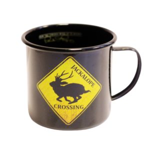Black Jackalope Enamel Mug